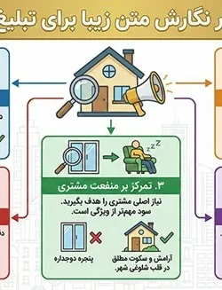 نمونه متن کوتاه تبلیغات املاک + [۵ اصل نوشتن آگهی پولساز]